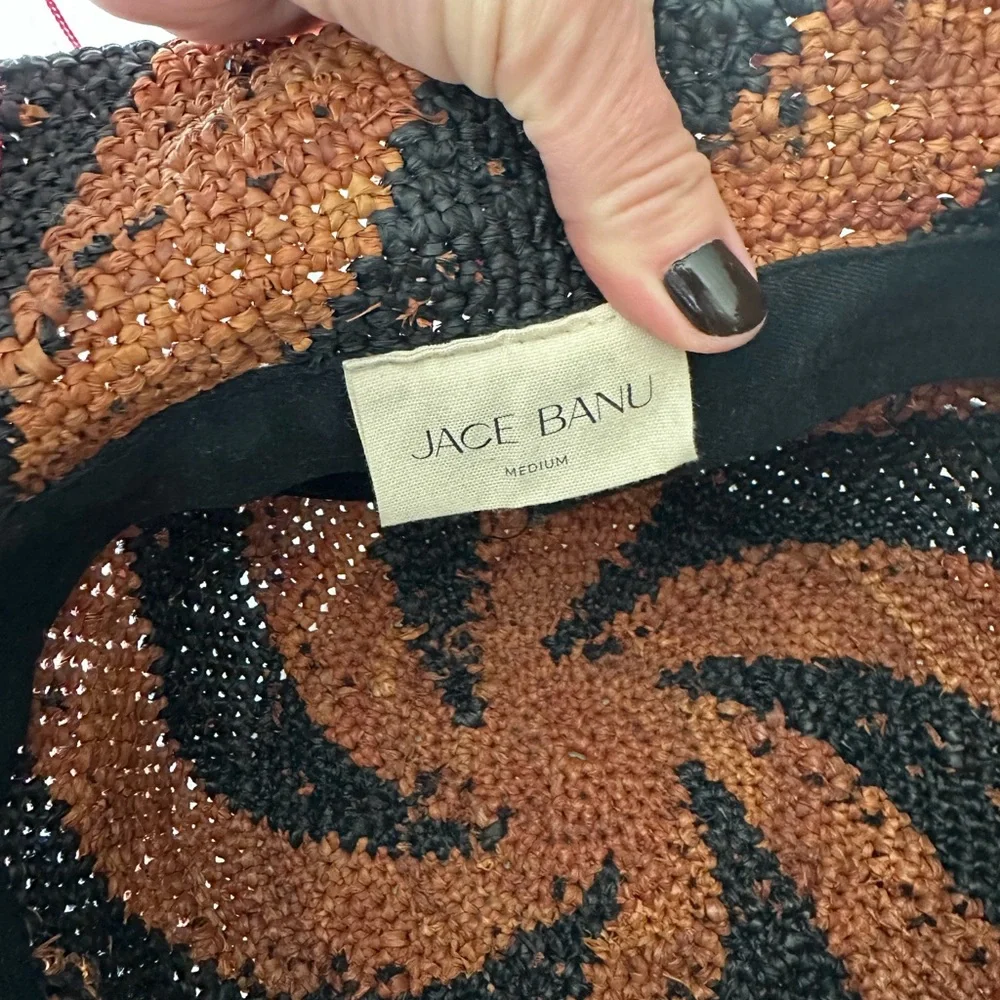 Woven Bucket Hat in Black and Rust - Picture 4 of 5